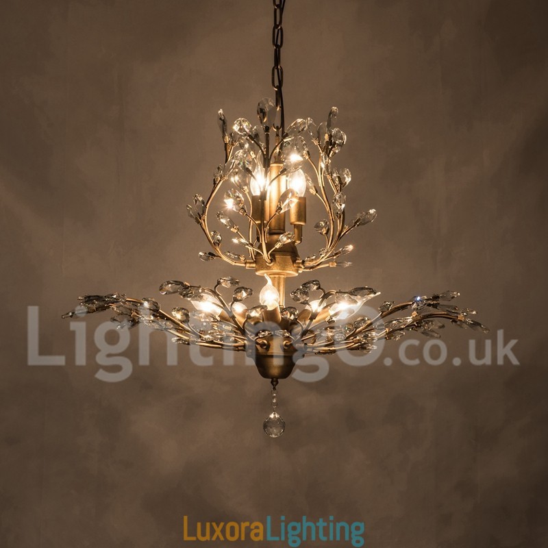 Designer Touch Decorative Crystal Iron Painting Chandelier with Crystal Modern Lighting Lamp