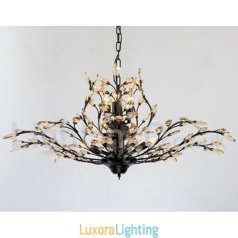 Designer Touch Decorative Crystal Iron Painting Chandelier with Crystal Modern Lighting Lamp