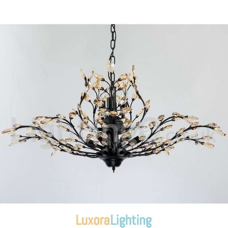 Designer Touch Decorative Crystal Iron Painting Chandelier with Crystal Modern Lighting Lamp
