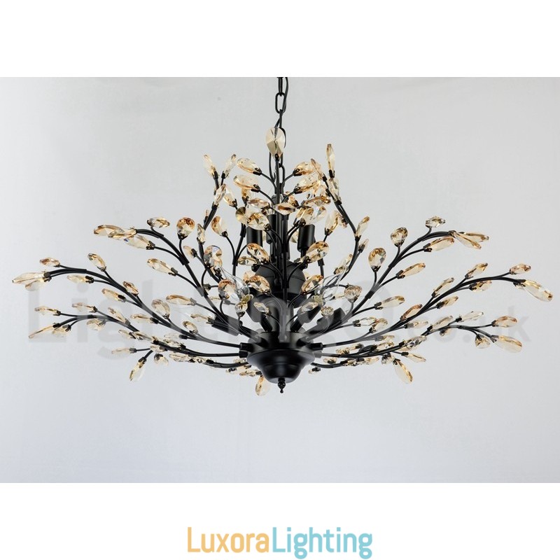 Designer Touch Decorative Crystal Iron Painting Chandelier with Crystal Modern Lighting Lamp
