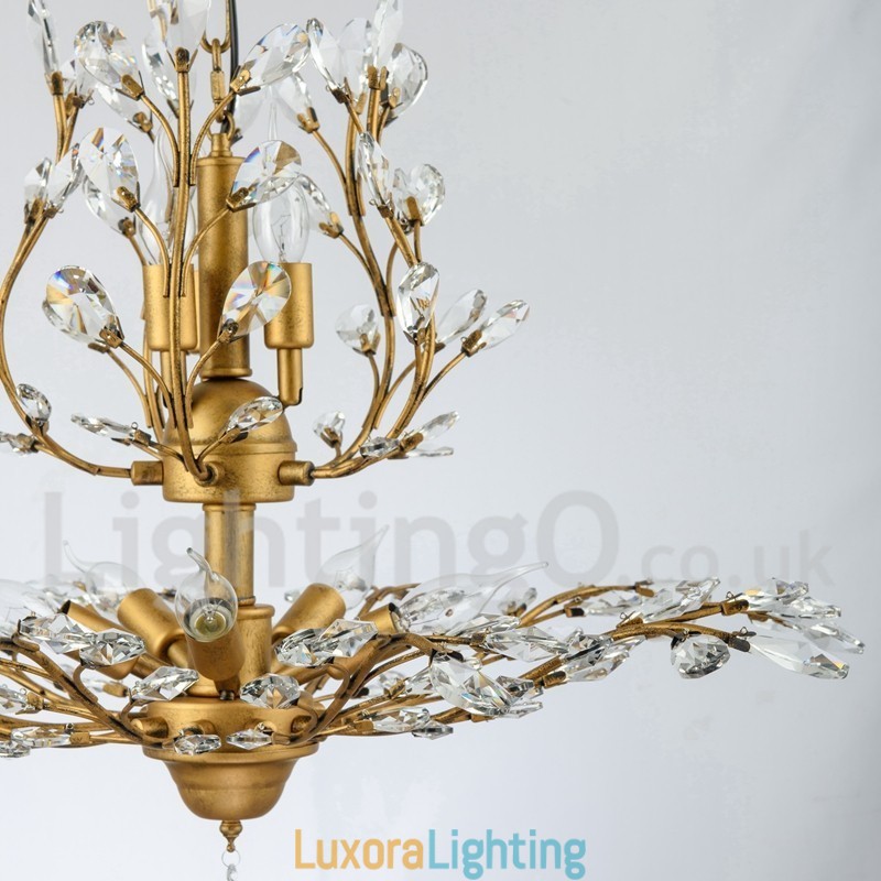 Designer Touch Decorative Crystal Iron Painting Chandelier with Crystal Modern Lighting Lamp