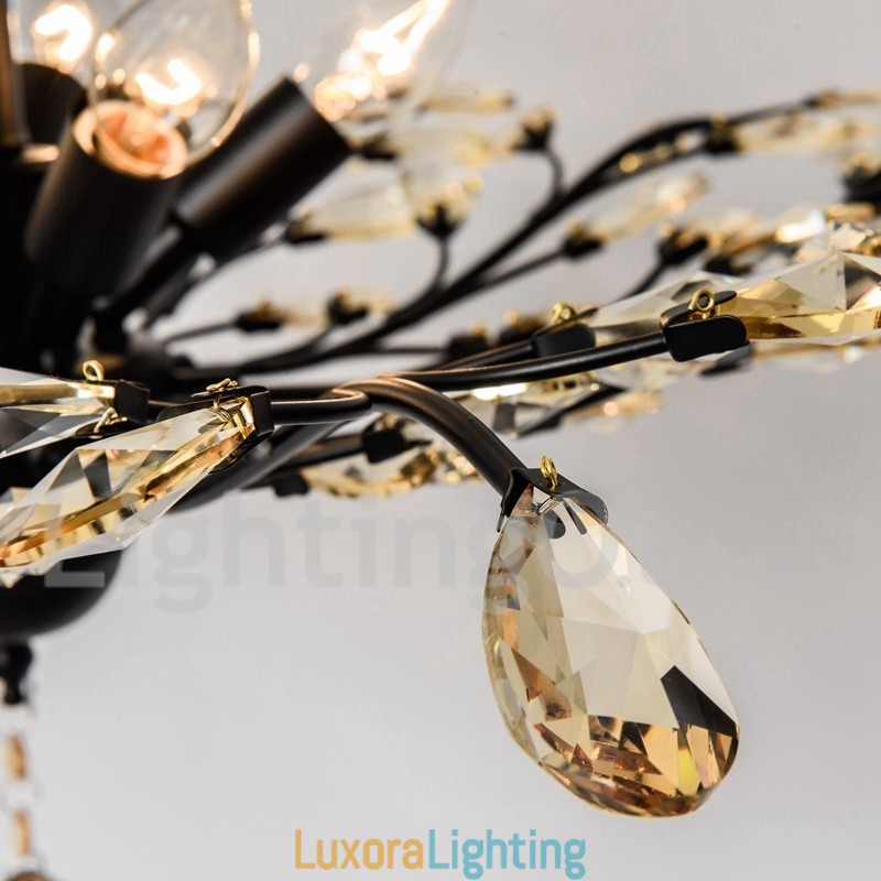 Designer Touch Decorative Crystal Iron Painting Chandelier with Crystal Modern Lighting Lamp