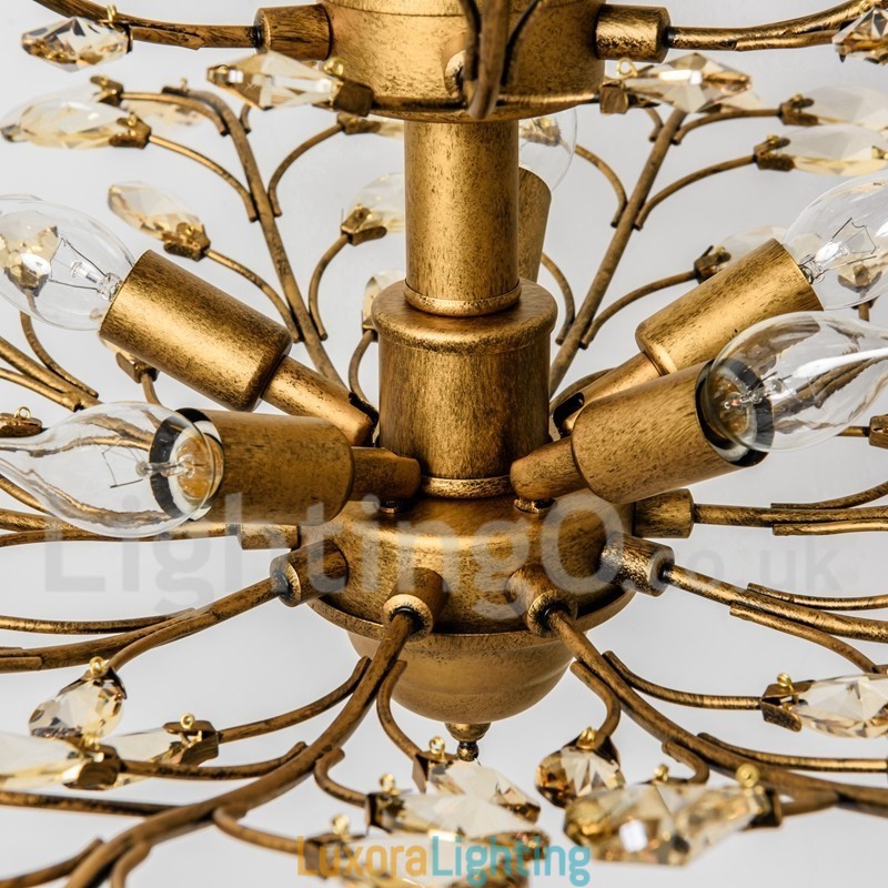 Designer Touch Decorative Crystal Iron Painting Chandelier with Crystal Modern Lighting Lamp