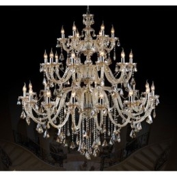 Designer Touch Decorative Extra Large 3 Tiers Retro Cognac Color K9 Crystal Modern Luxurious Chandelier