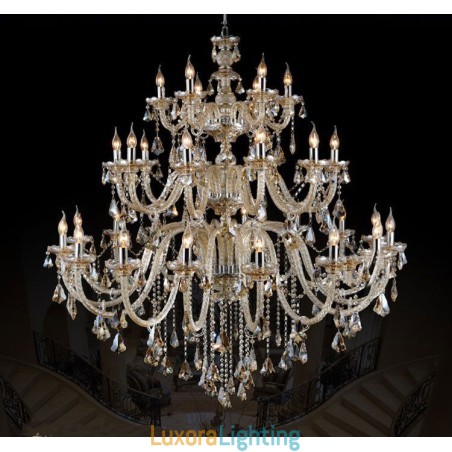 Designer Touch Decorative Extra Large 3 Tiers Retro Cognac Color K9 Crystal Modern Luxurious Chandelier