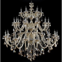 Designer Touch Decorative Extra Large 3 Tiers Retro Cognac Color K9 Crystal Modern Luxurious Chandelier