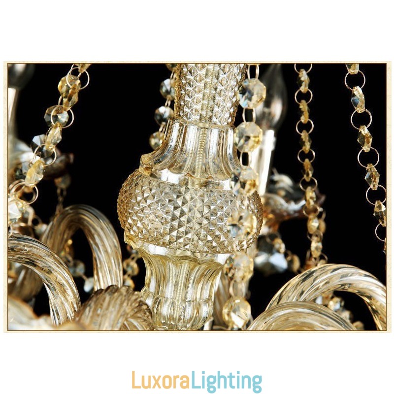 Designer Touch Decorative Extra Large 3 Tiers Retro Cognac Color K9 Crystal Modern Luxurious Chandelier