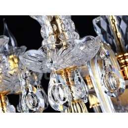 Designer Touch Decorative Retro Gold Colour K9 Clear Crystal Candle Chandelier