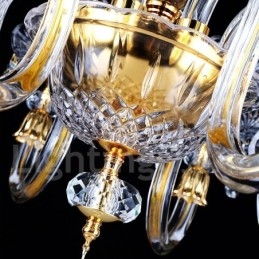 Designer Touch Decorative Retro Gold Colour K9 Clear Crystal Candle Chandelier