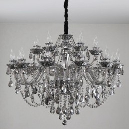 Designer Touch Decorative 18 Lights Retro Grey Colour K9 Crystal Candle Large Chandelier