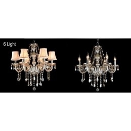 Designer Touch Decorative Cognac Colour Candle Large K9 Crystal Chandelier with Shades