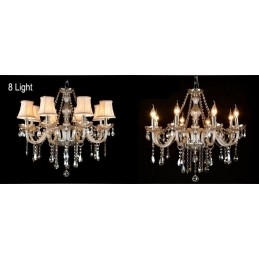 Designer Touch Decorative Cognac Colour Candle Large K9 Crystal Chandelier with Shades
