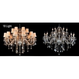 Designer Touch Decorative Cognac Colour Candle Large K9 Crystal Chandelier with Shades