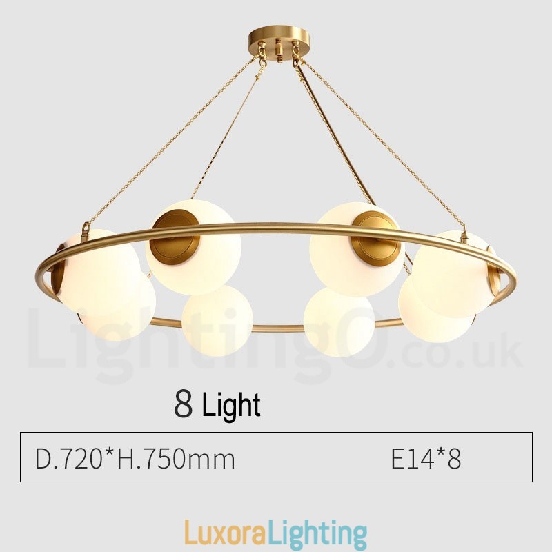Designer Touch Decorative Pure Brass Bean Style Rustic Lodge Round Chandelier with White Shades