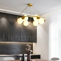 Designer Touch Decorative Pure Brass Bean Style Rustic Lodge Round Chandelier with White Shades