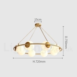 Designer Touch Decorative Pure Brass Bean Style Rustic Lodge Round Chandelier with White Shades