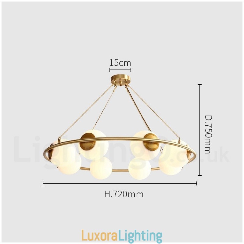 Designer Touch Decorative Pure Brass Bean Style Rustic Lodge Round Chandelier with White Shades