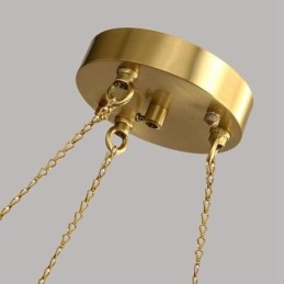 Designer Touch Decorative Pure Brass Bean Style Rustic Lodge Round Chandelier with White Shades