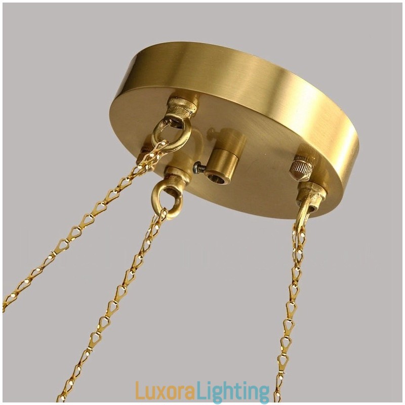 Designer Touch Decorative Pure Brass Bean Style Rustic Lodge Round Chandelier with White Shades