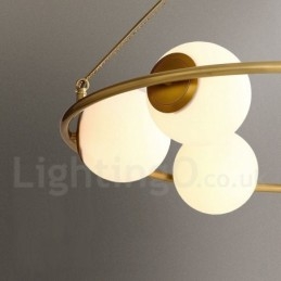 Designer Touch Decorative Pure Brass Bean Style Rustic Lodge Round Chandelier with White Shades