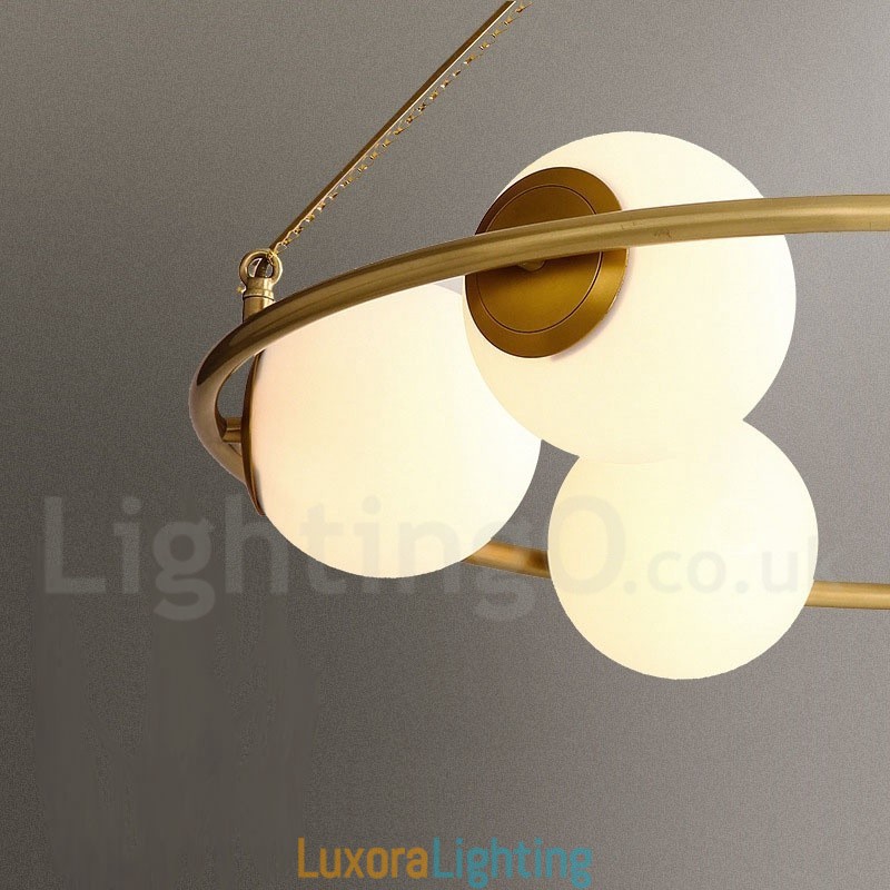 Designer Touch Decorative Pure Brass Bean Style Rustic Lodge Round Chandelier with White Shades