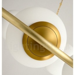 Designer Touch Decorative Pure Brass Bean Style Rustic Lodge Round Chandelier with White Shades