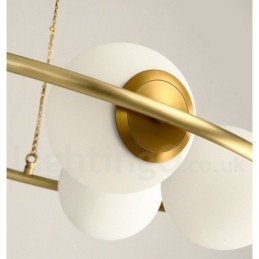 Designer Touch Decorative Pure Brass Bean Style Rustic Lodge Round Chandelier with White Shades