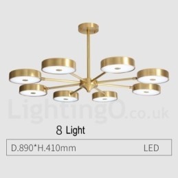 Designer Touch Decorative Pure Brass Rustic Lodge Rotatable Chandelier with Acrylic Shades