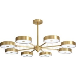Designer Touch Decorative Pure Brass Rustic Lodge Rotatable Chandelier with Acrylic Shades