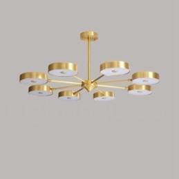 Designer Touch Decorative Pure Brass Rustic Lodge Rotatable Chandelier with Acrylic Shades