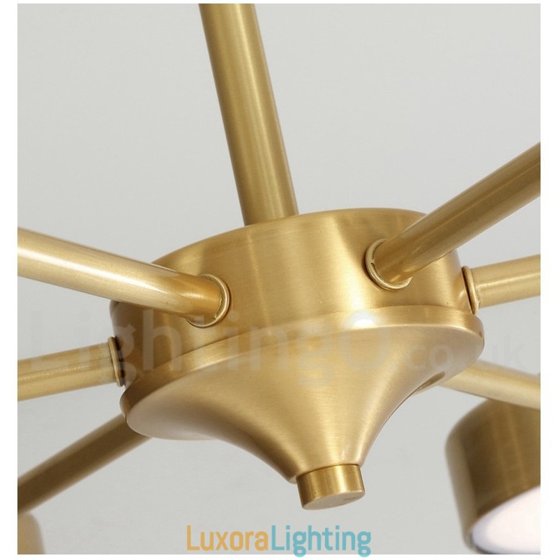 Designer Touch Decorative Pure Brass Rustic Lodge Rotatable Chandelier with Acrylic Shades