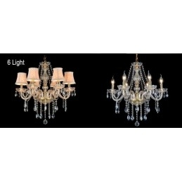Designer Touch Decorative Gold Colour Candle Large K9 Crystal Chandelier with Shades