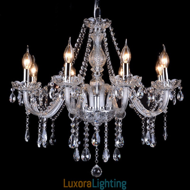 Designer Touch Decorative Clear Candle Large K9 Crystal Chandelier with Shades