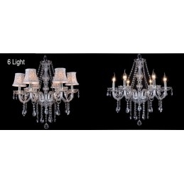 Designer Touch Decorative Clear Candle Large K9 Crystal Chandelier with Shades