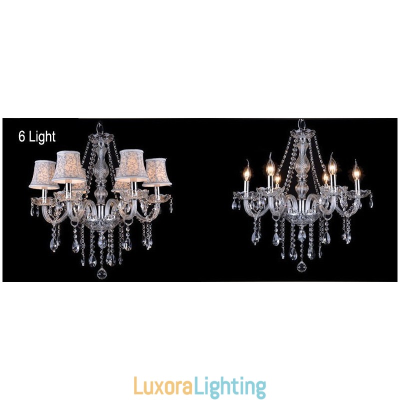 Designer Touch Decorative Clear Candle Large K9 Crystal Chandelier with Shades