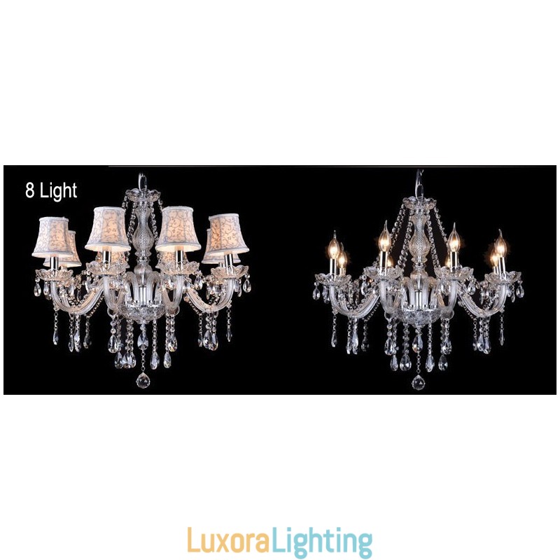 Designer Touch Decorative Clear Candle Large K9 Crystal Chandelier with Shades