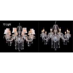 Designer Touch Decorative Clear Candle Large K9 Crystal Chandelier with Shades