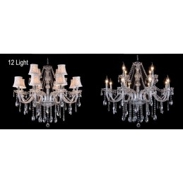 Designer Touch Decorative Clear Candle Large K9 Crystal Chandelier with Shades