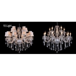 Designer Touch Decorative Clear Candle Large K9 Crystal Chandelier with Shades