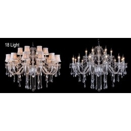 Designer Touch Decorative Clear Candle Large K9 Crystal Chandelier with Shades