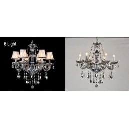 Designer Touch Decorative Grey Colour Candle Large K9 Crystal Chandelier with Shades