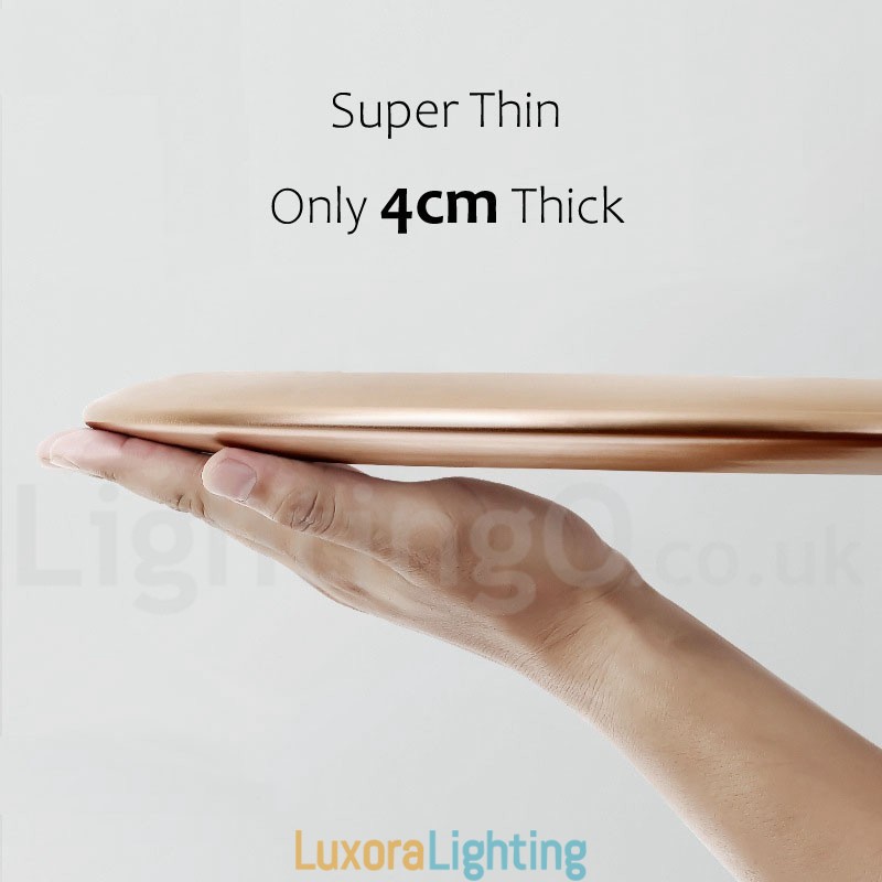 Designer Touch Decorative 4CM Thick Super Thin Dimmable Modern Contemporary Nordic Style Flush Mount Ceiling Lights with Acrylic Shade with Remote Control Also Can Be Used As Wall Light