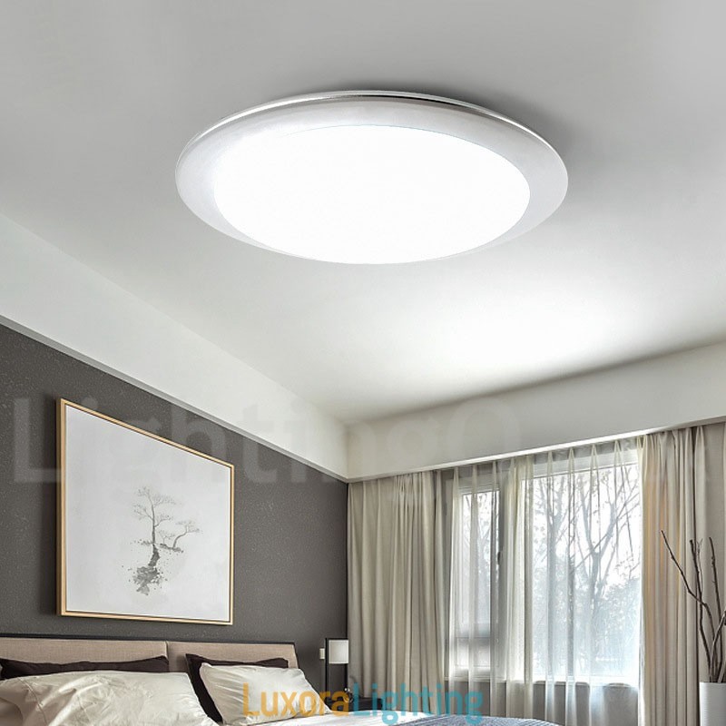 Designer Touch Decorative 4CM Thick Super Thin Dimmable Modern Contemporary Nordic Style Flush Mount Ceiling Lights with Acrylic Shade with Remote Control Also Can Be Used As Wall Light