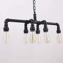 Designer Touch Decorative Water Pipe Retro Plating 6Light Painting Pendant