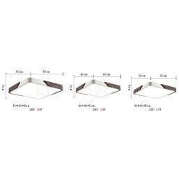 Designer Touch Decorative Retro Walnut Colour Wood Ultra Thin Square Dimmable Flush Mount Ceiling Lights with Acrylic Shade Also Can Be Used As Wall Light