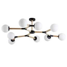 Designer Touch Decorative Wooden Nordic Modern Magic Bean Wood Molecular Chandelier with Glass Shades
