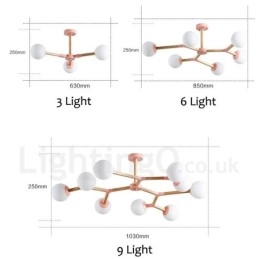 Designer Touch Decorative Wooden Nordic Modern Magic Bean Wood Molecular Chandelier with Glass Shades