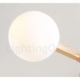 Designer Touch Decorative Wooden Nordic Modern Magic Bean Wood Molecular Chandelier with Glass Shades