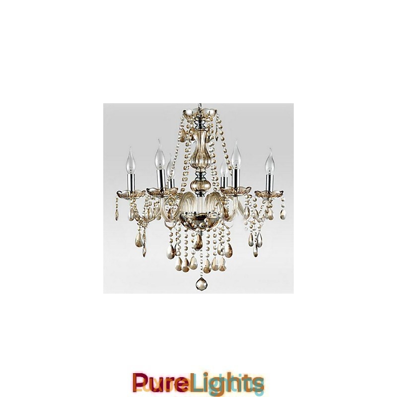 Designer Touch Decorative 6 light The style of palace Glass Chandelier With Candle Bulb