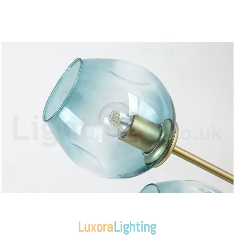 Designer Touch Decorative 3 Light Rustic Lodge Stainless Steel Chandelier with Clear or Blue Glass Shades